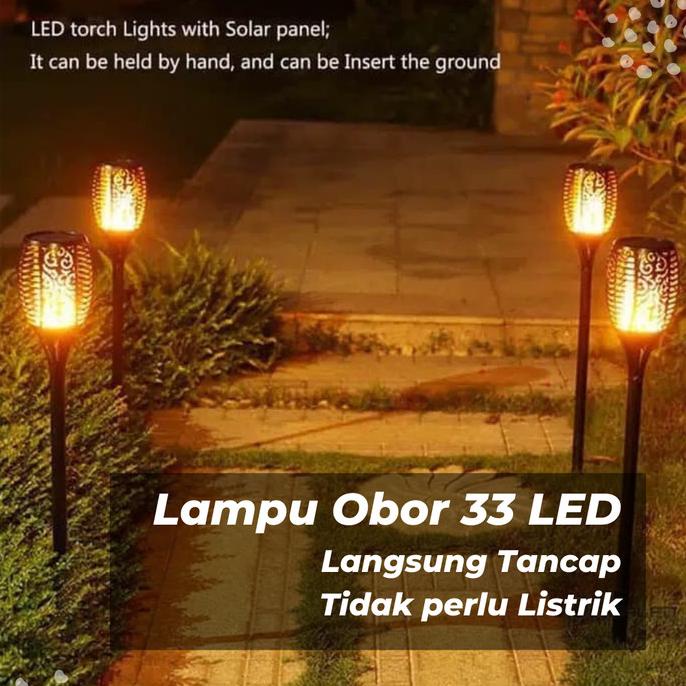 Jual Lampu Obor Eksotis Lampu Taman Tenaga Surya LED Lampu Hias Outdoor