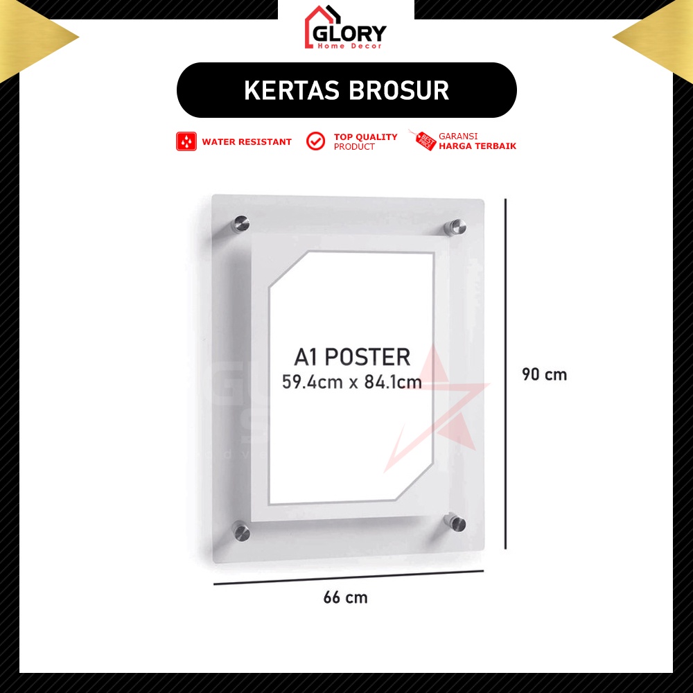 Jual Acrylic Display Wall Frame Poster A Bingkai Akrilik Poster