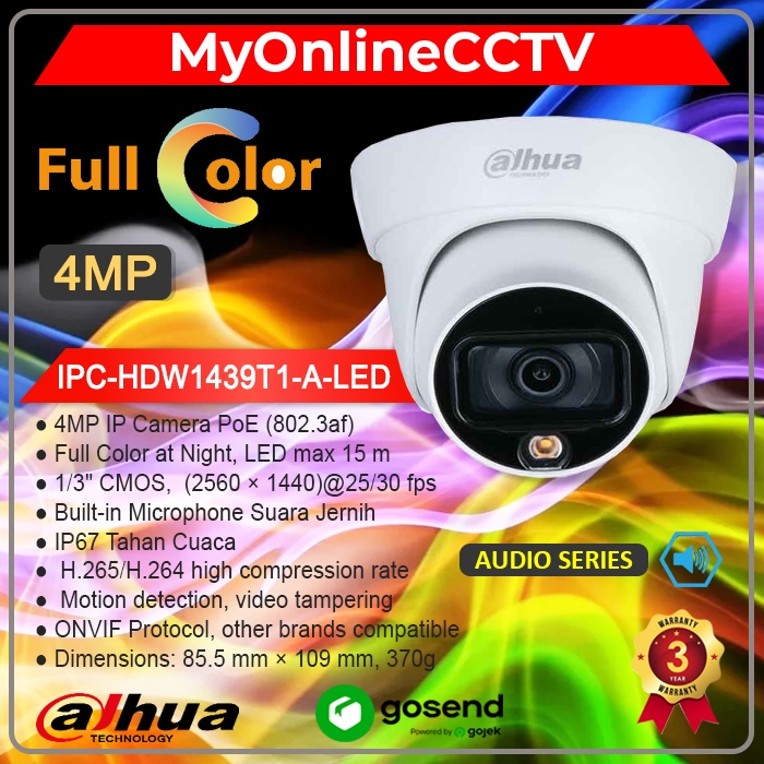 Jual Ipc Hdw T P A Led Dahua Ip Camera Audio Cctv Indoor Mp Full