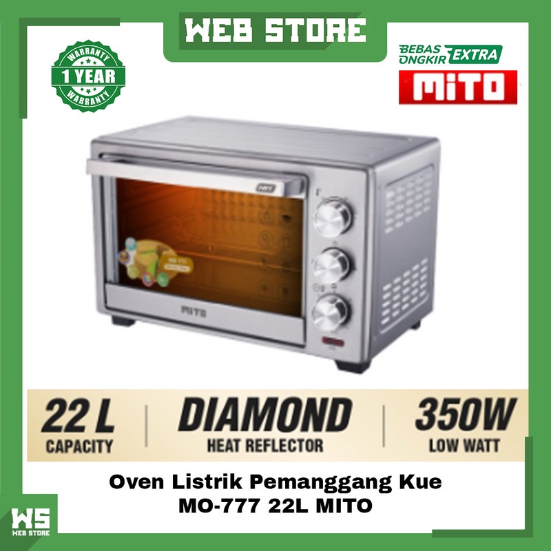 Jual Oven Listrik MITO Low Watt 22 Liter Alat Pemanggang Roti Kue MO