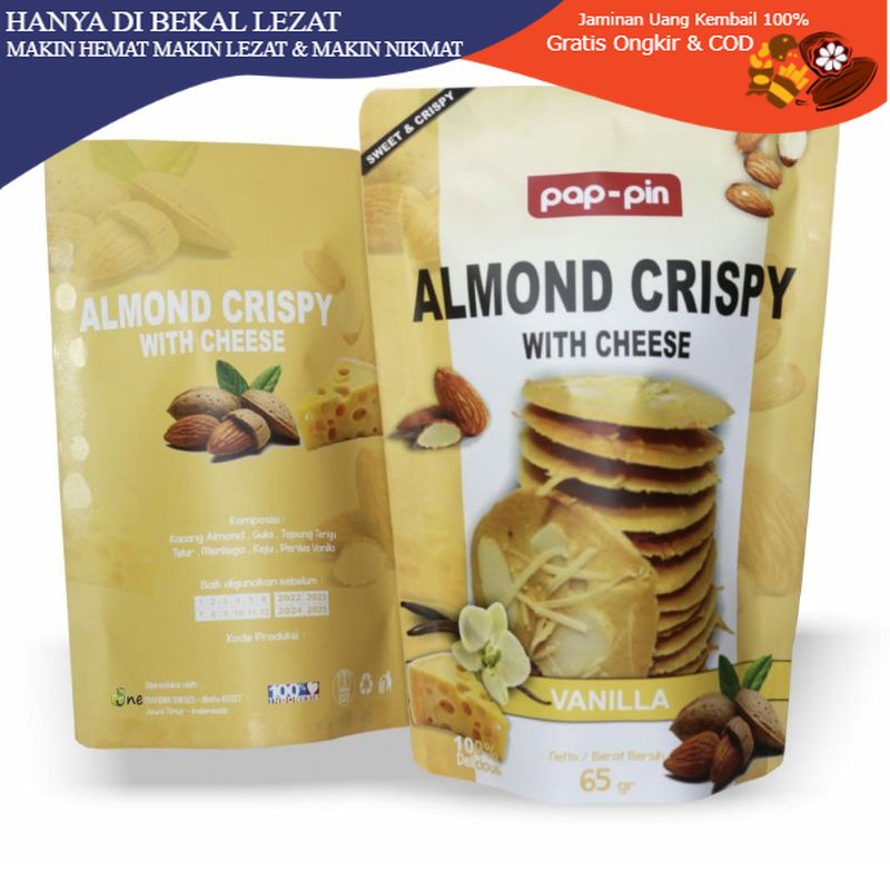 Jual Almond Crispy Cheese Vanilla Oleh Oleh Khas Malang Batu Camilan