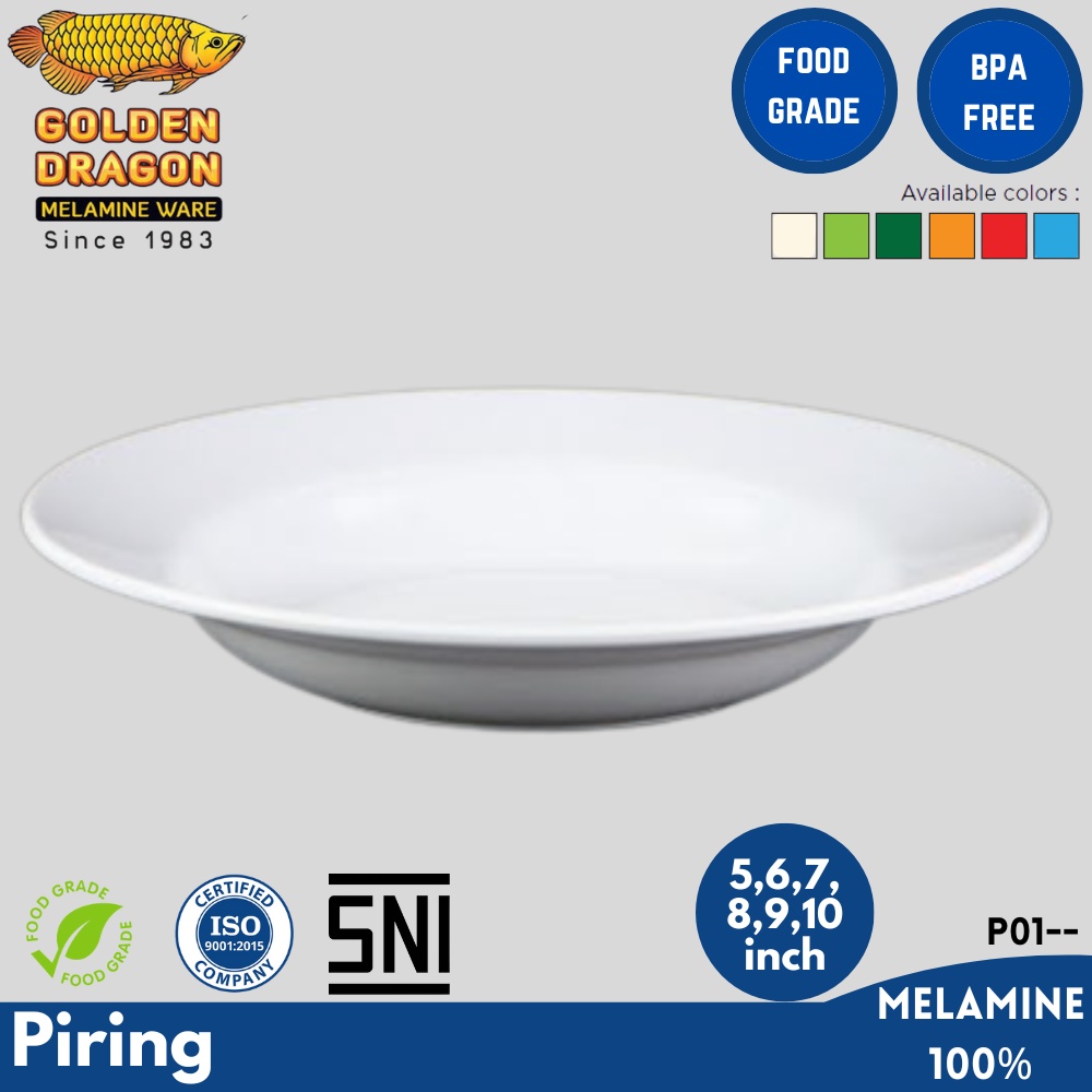 Jual Piring Melamin Golden Dragon Piring Makan Melamine Premium 5 6 7