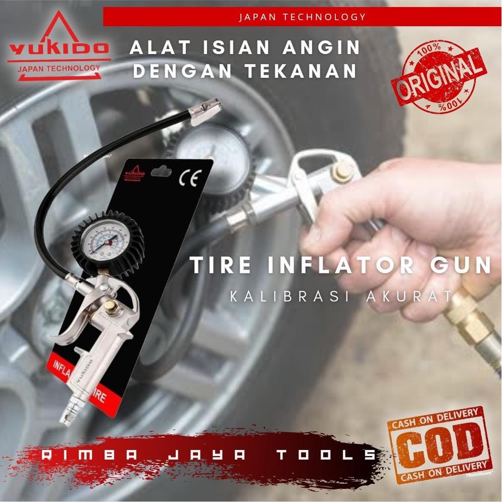 Jual Tire Inflator Air Pressure Gun Isi Ukur Tekanan Angin In Tire