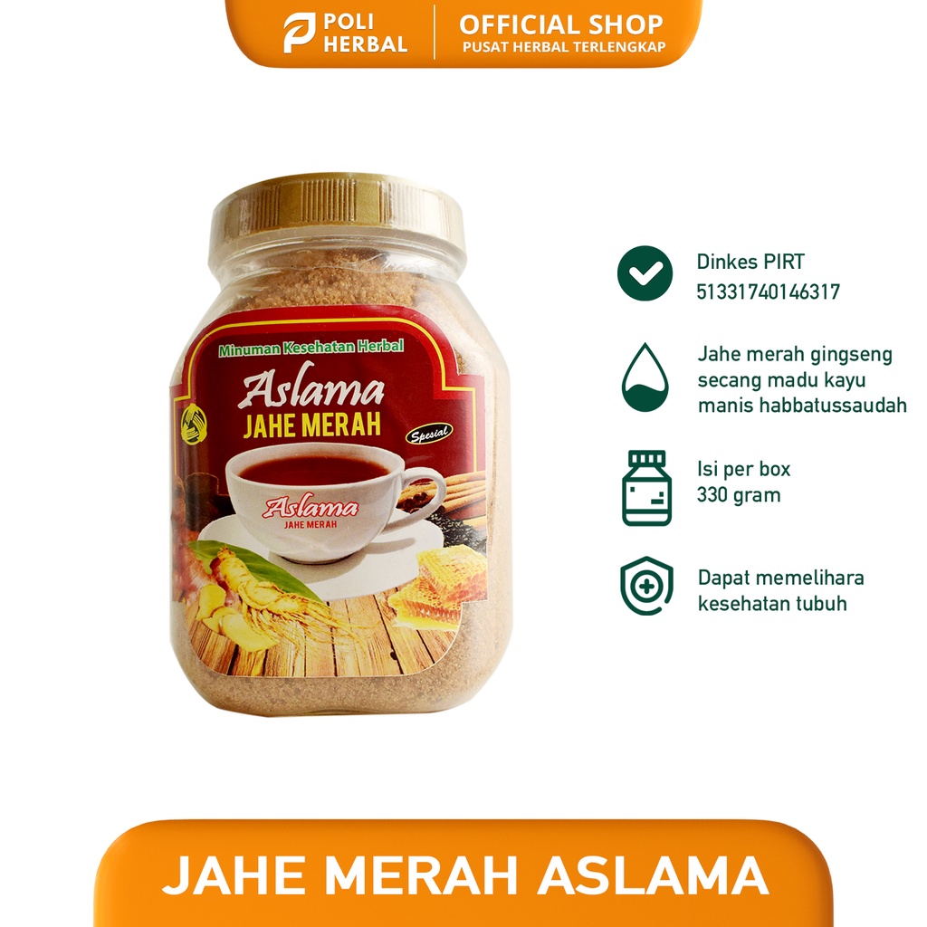 Jual Aslama Jahe Merah Bubuk Siap Seduh Wedang Jahe Herbal Gula Aren