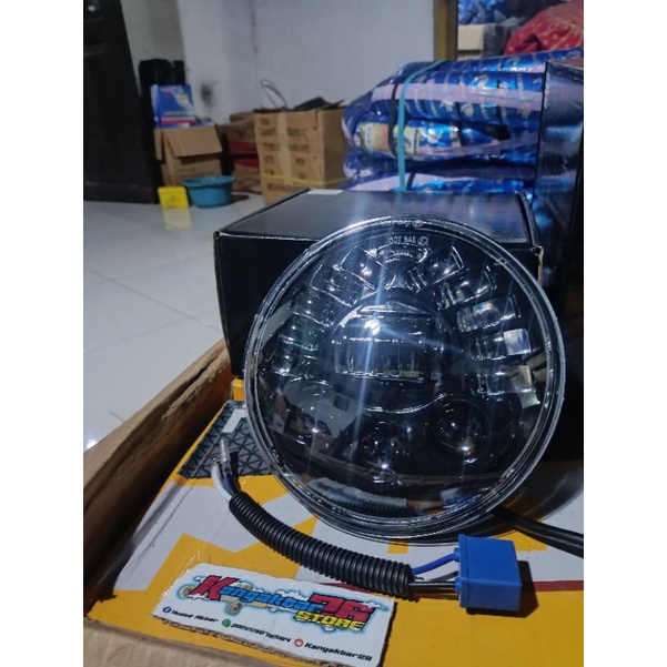 Jual Lampu Daymeker 7 Inch 19 LED SAE DOT Dus Hitam Import PNP Tiger