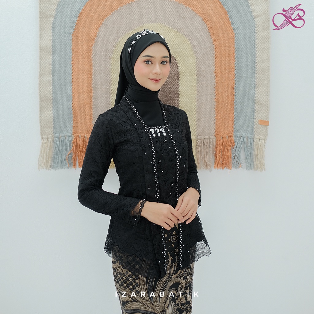 Jual Laksmi Hitam Setelan Baju Kebaya Batik Modern Couple Wisuda