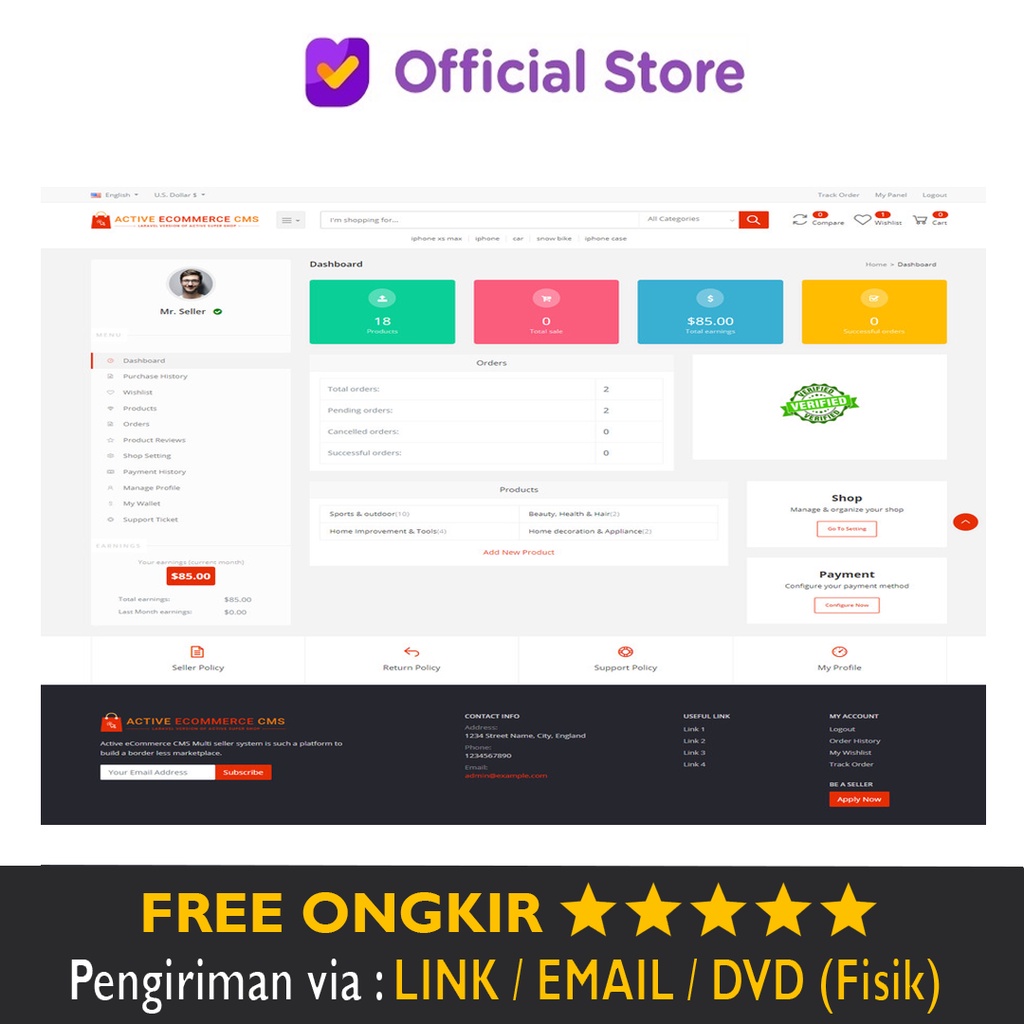 Jual Source Code Aplikasi Ecommerce Marketplace Active E Commerce Cms