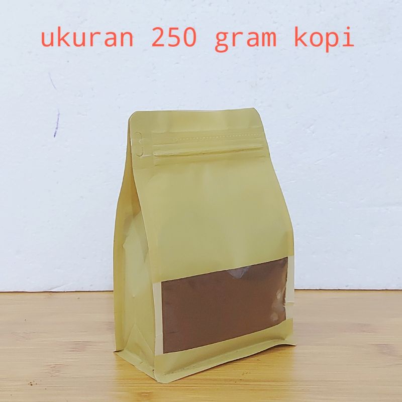 Jual Standing Pouch Flat Bottom Varian Window Alumunium Foil Kemasan