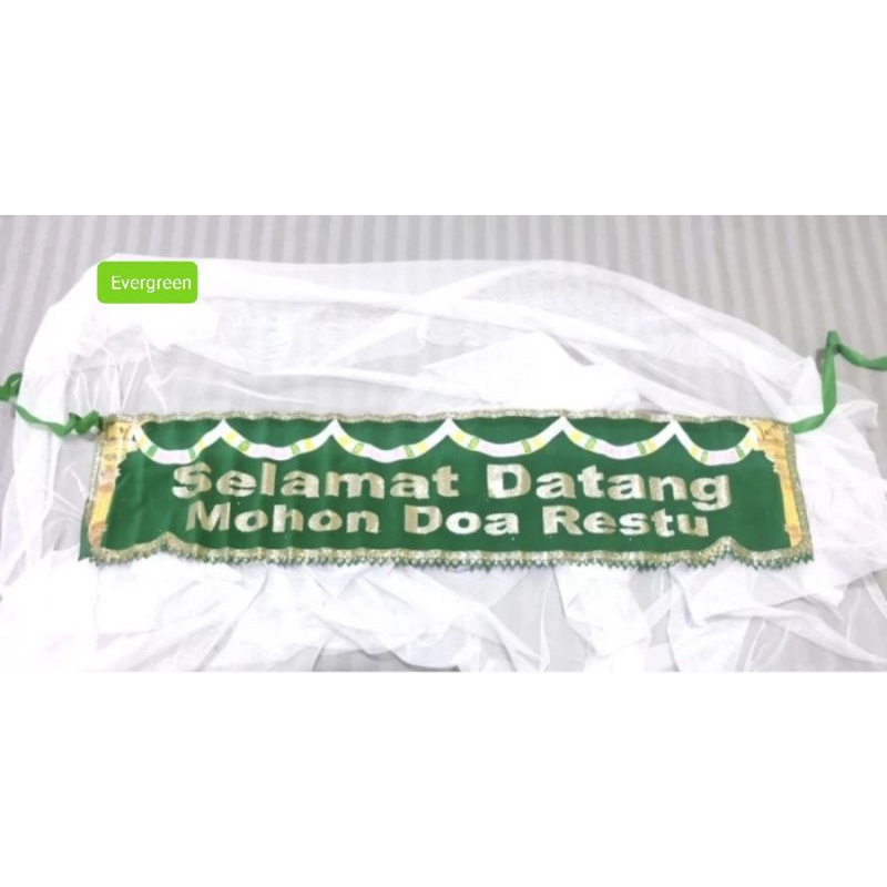 Jual Banner Selamat Datang Mohon Doa Restu Undangan Hajatan Bunting