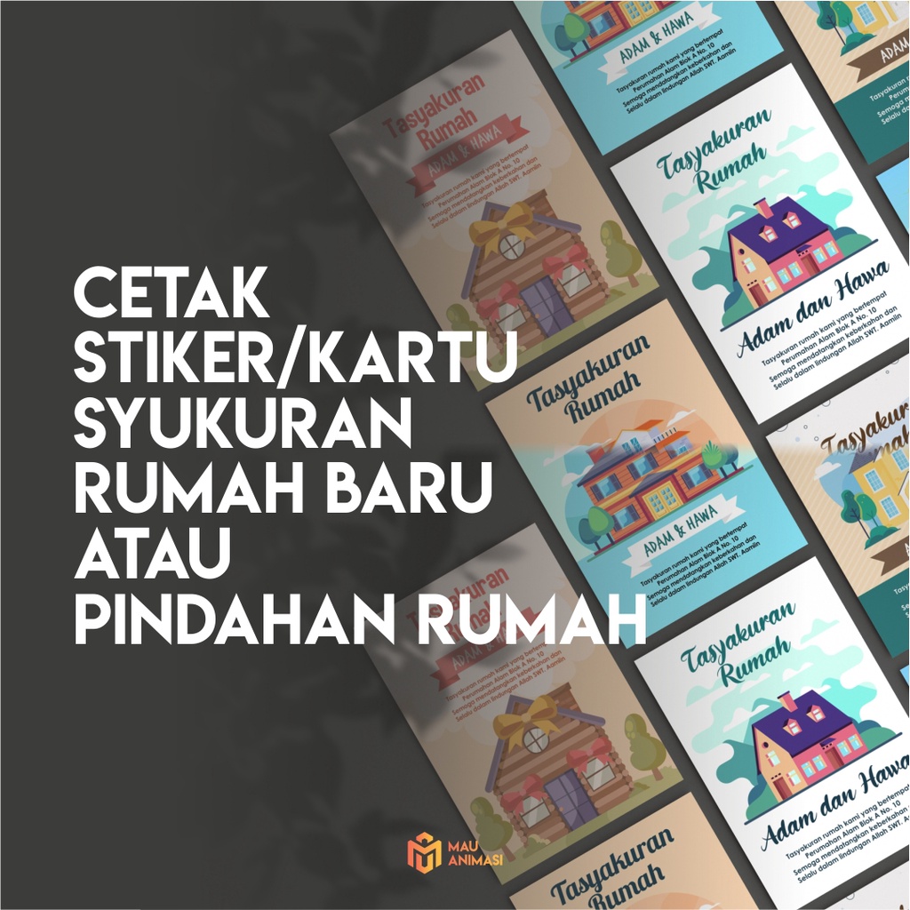 Jual Cetak Stiker Atau Kartu Syukuran Rumah Baru Atau Pindahan Rumah Shopee Indonesia