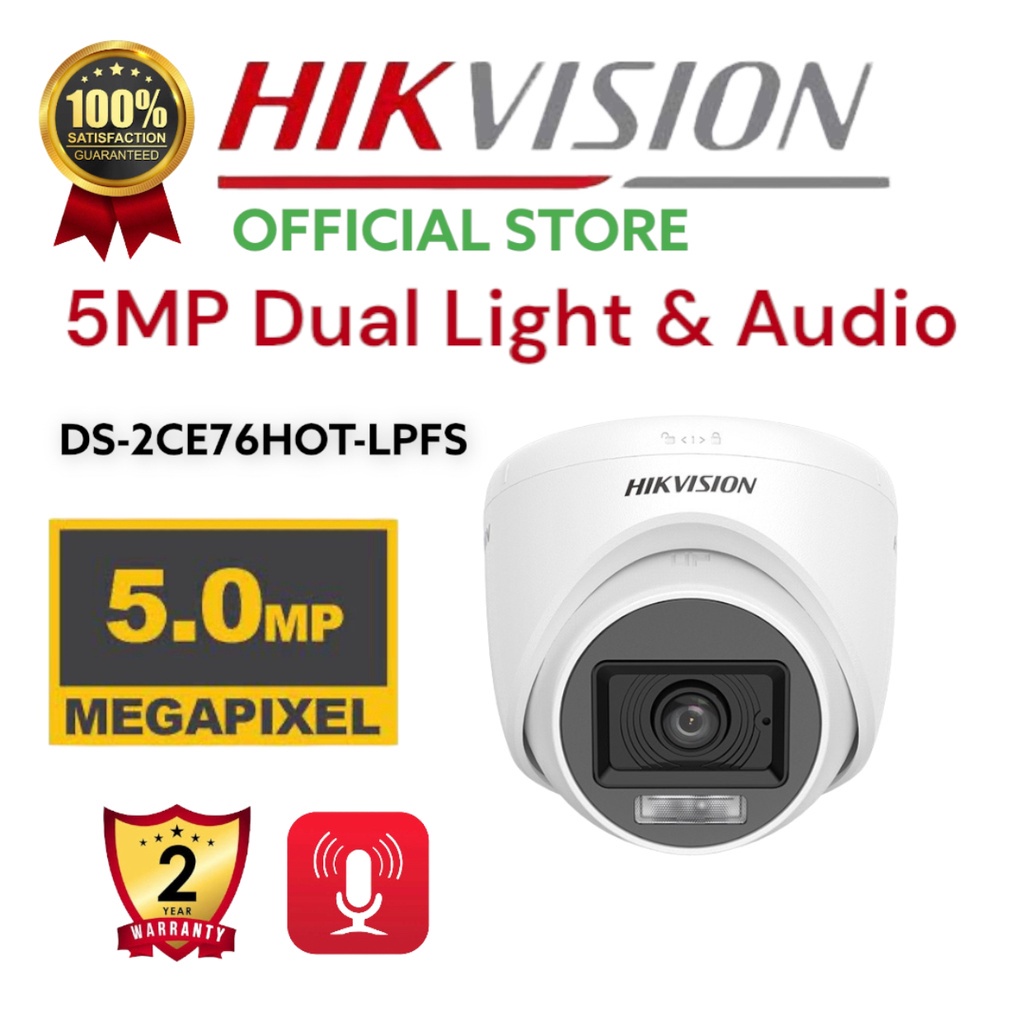 Jual PRODUK HIKVISION DS 2CE76K0T LPFS 5MP 3K DUAL LIGHT AUDIO INDOOR