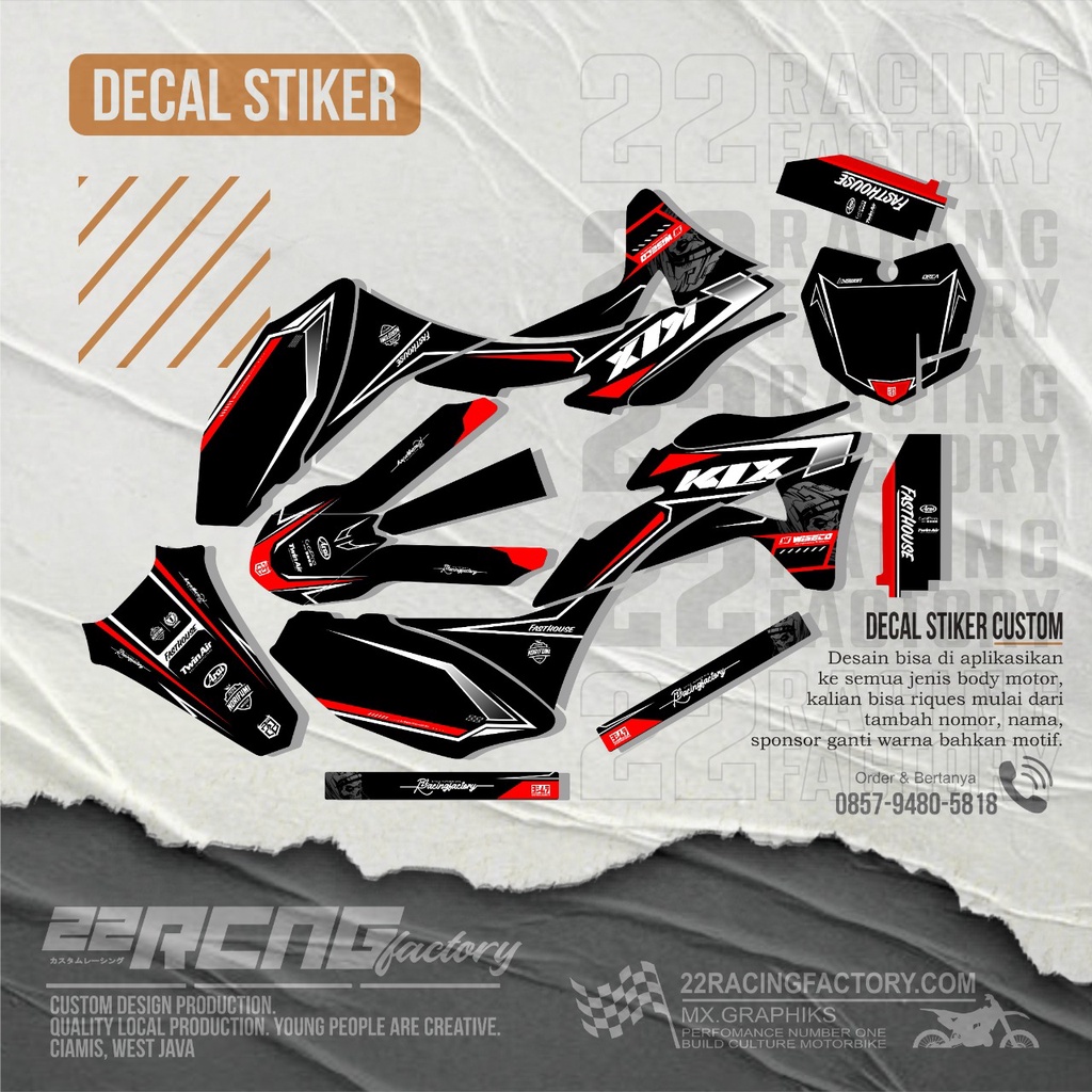 Jual Decal Stiker Crf Fullbody Custom Bisa Tambah Nama Nomor Sponsor