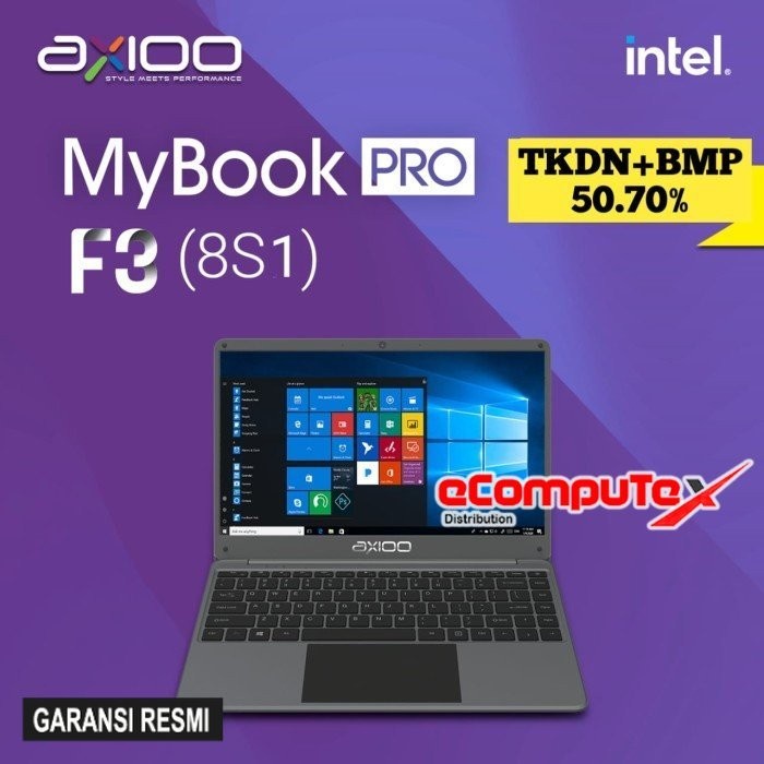 Jual LAPTOP AXIOO MYBOOK PRO F3 8S1 I3 8GB 128GB 14 FHD IPS TKDN