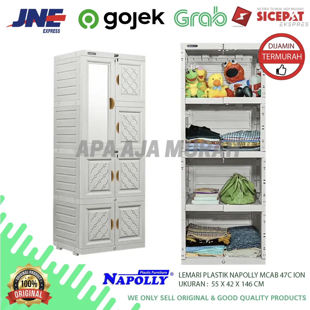 Jual NAPOLLY MINI CABINET CERMIN 4 SUSUN LEMARI PAKAIAN NAPOLLY