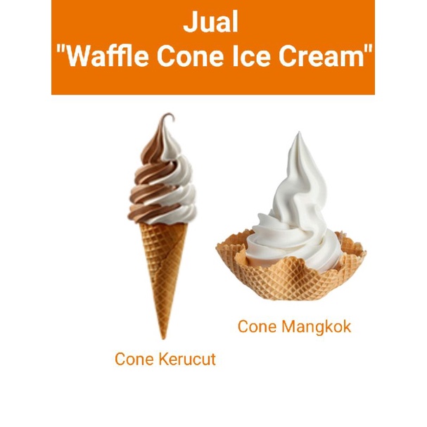 Jual Cone Waffle Ice Cream Es Krim Sugar Waffel Shopee Indonesia