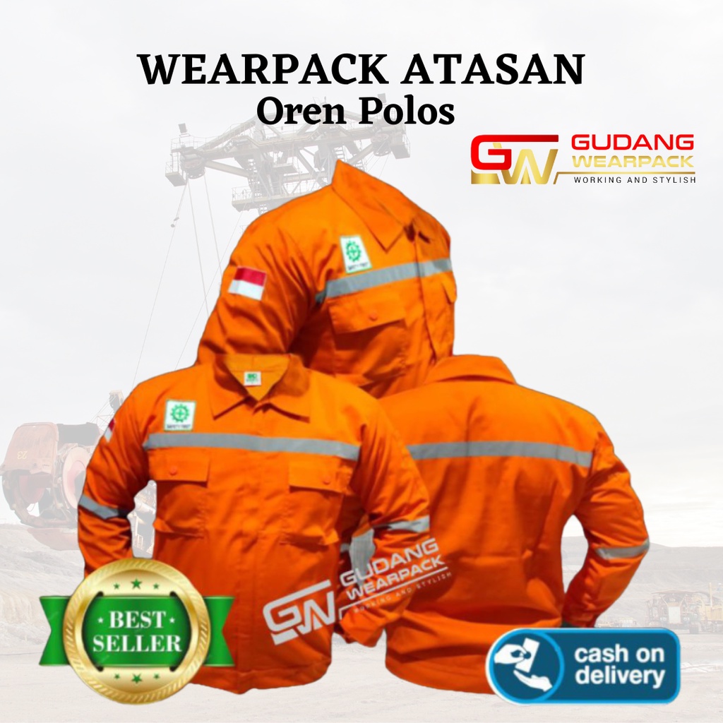 Jual Pakaian Kerja Seragam Proyek Warna Oren Polos Shopee Indonesia