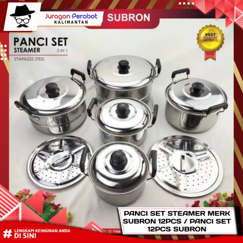 Jual Panci Set Pcs Steamer Subron Panci Steamer Set Cookware