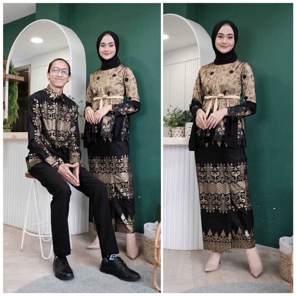 Jual Batik Couple Kebaya Modern Kebaya Tunangan Lamaran Baju Wisuda Batik Brukat Terbaru Arunika