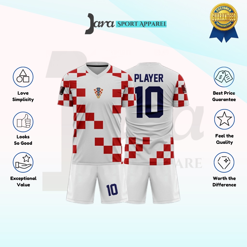 Jual Jersey Kroasia Home World Cup 2022 Custom Nama Nomor Punggung Full