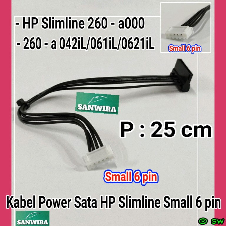 Jual Kabel Power Sata HP Slimline Small 6 Pin Panjang 25 Cm Kabel