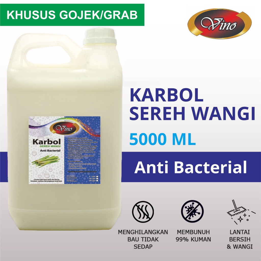 Jual VINO Karbol Sereh Wangi Antibacterial VINO Karbol Sereh 5 Liter