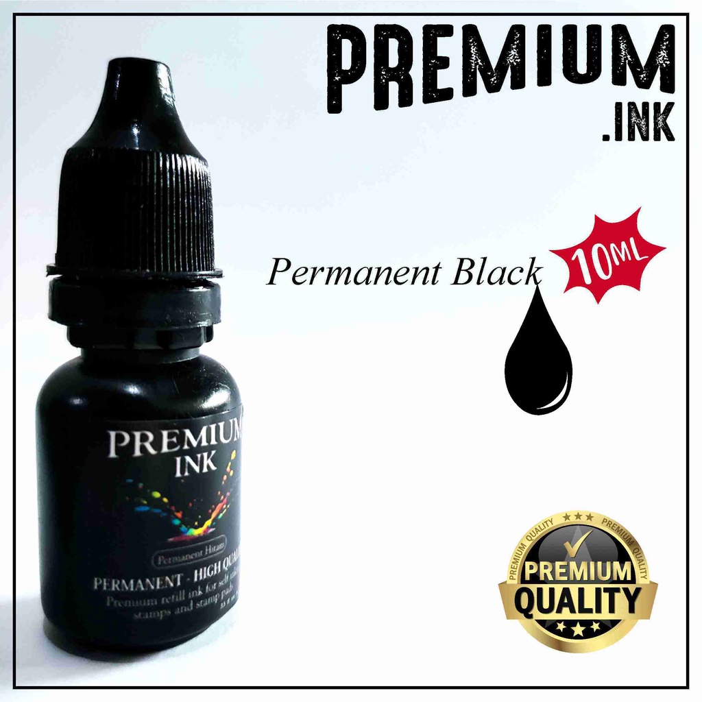 Jual Tinta Stempel Plastik Kayu Permanen Hitam 10ML Kualitas Premium