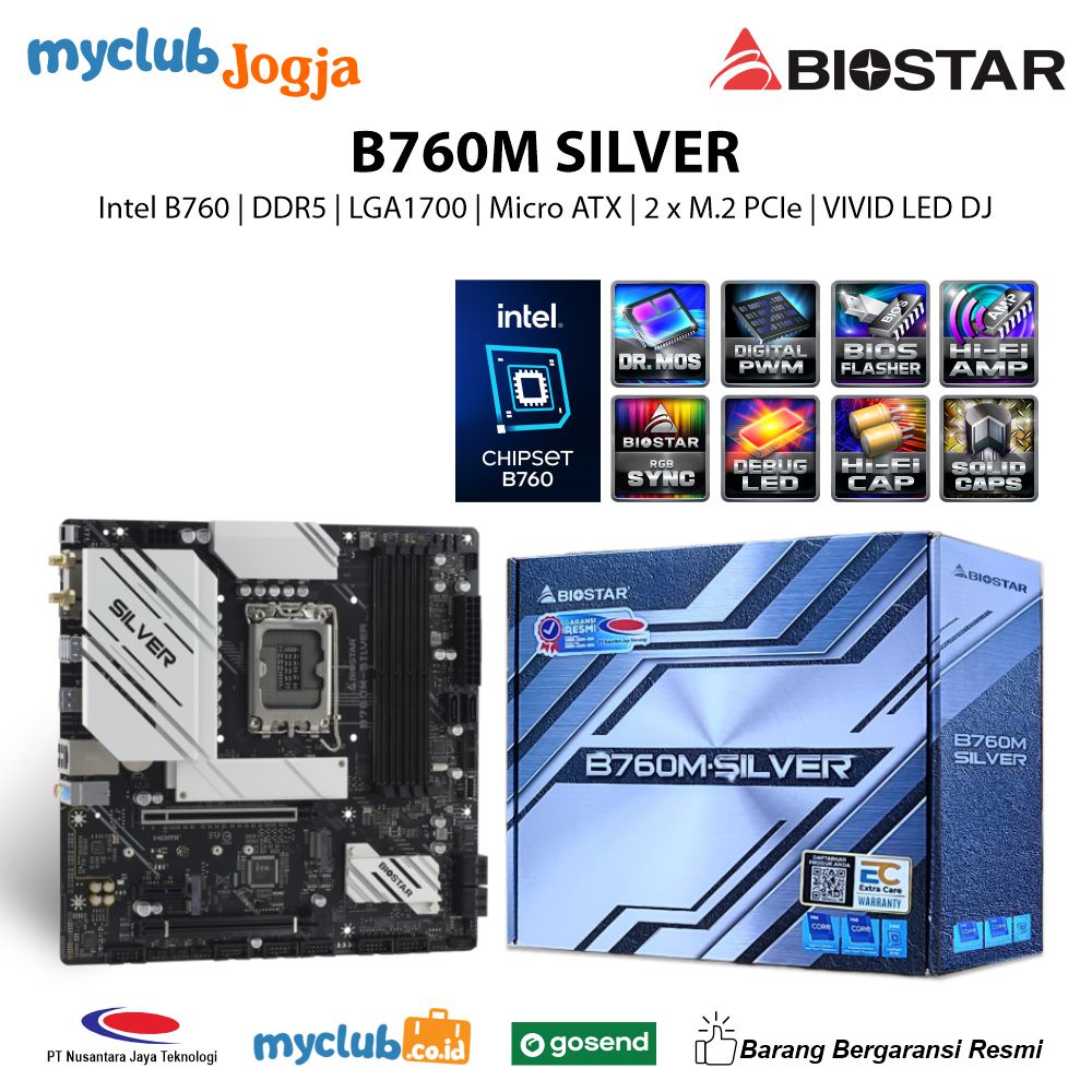 Jual Biostar B M Silver Motherboard Intel B Lga Ddr Micro Atx