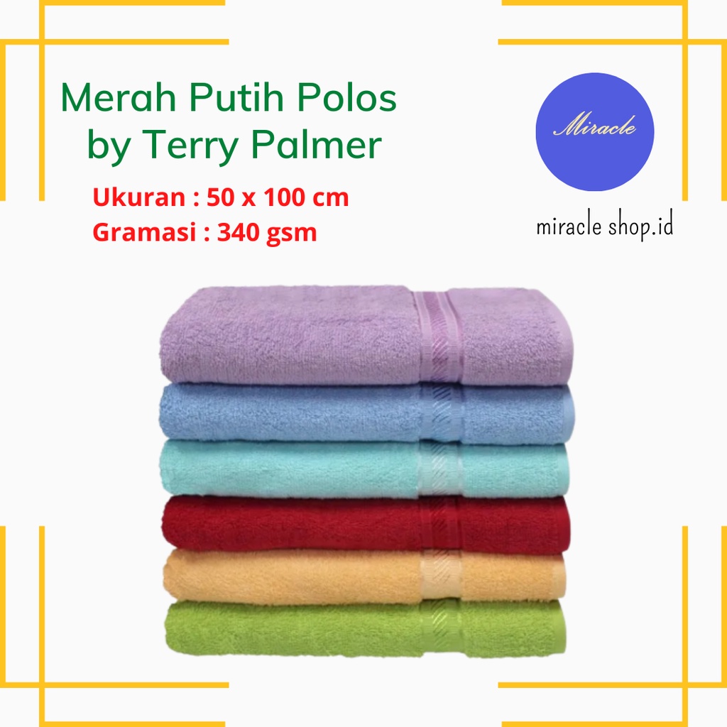 Jual MS TERMURAH Handuk Merah Putih Polos Ukuran 50 X 100 Cm