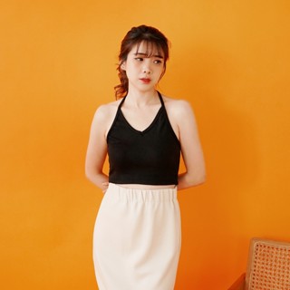 Jual OROY Halter Tanktop Korean Style Wanita Crop Tank Top Halter