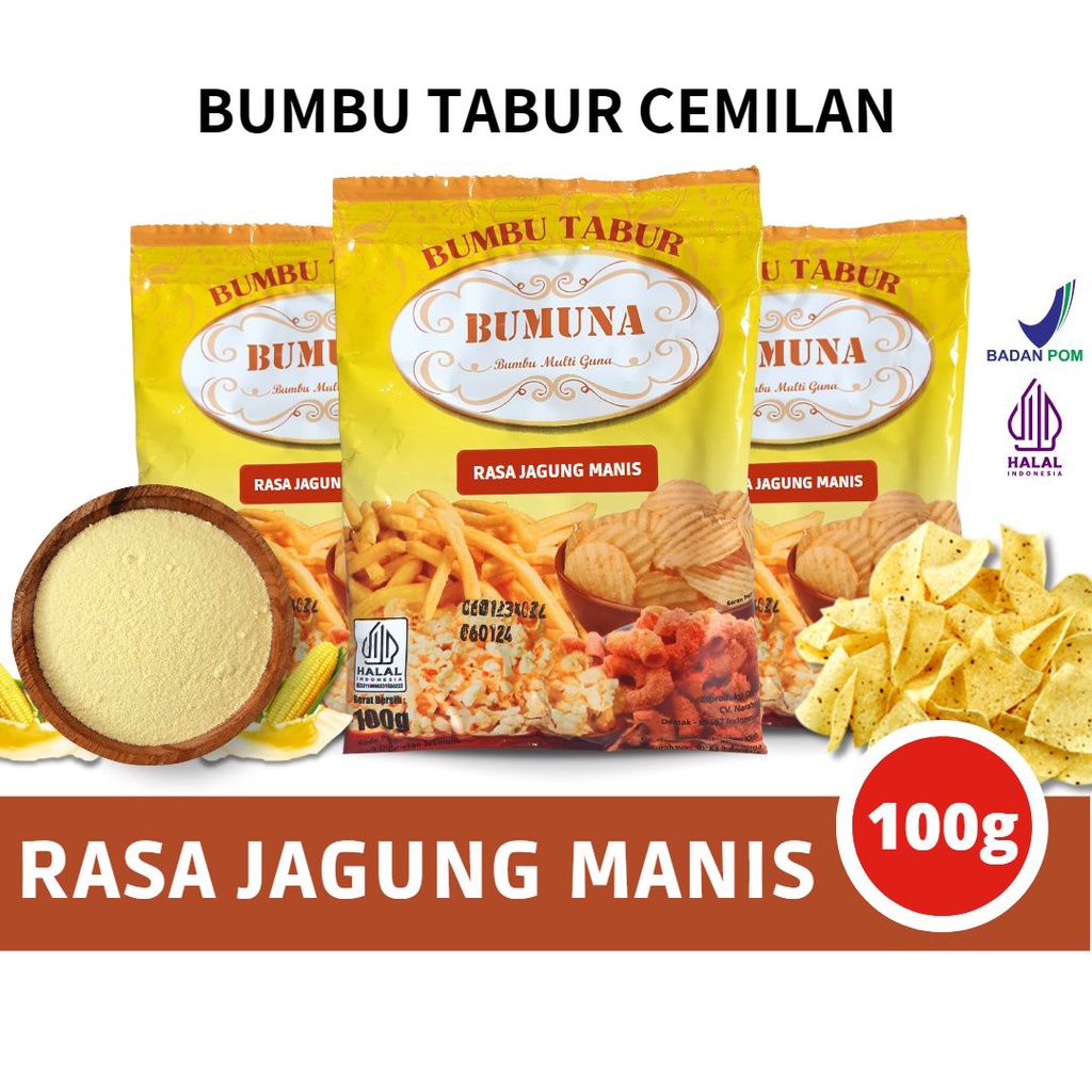 Jual Bumbu Tabur Rasa Jagung Manis 100 Gram BUMUNA Bumbu Cemilan