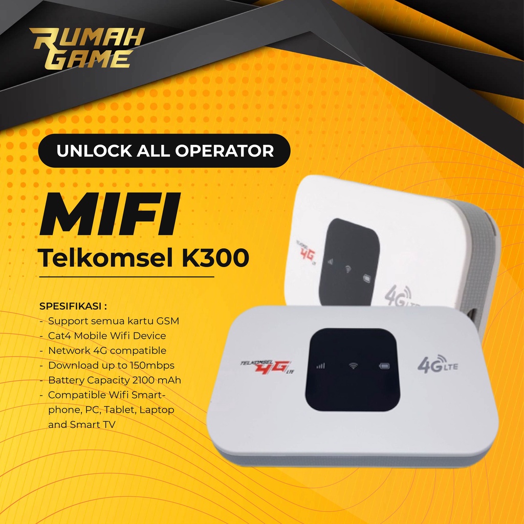 Jual Modem Mifi Wifi Portable Telkomsel K300 4G LTE Wifi Unlock All