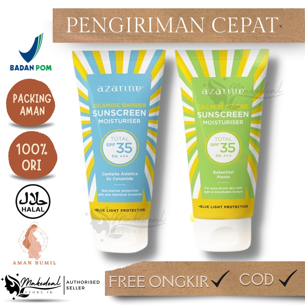 Jual AZARINE Cicamide Barrier Sunscreen Moisturiser Calm My Acne