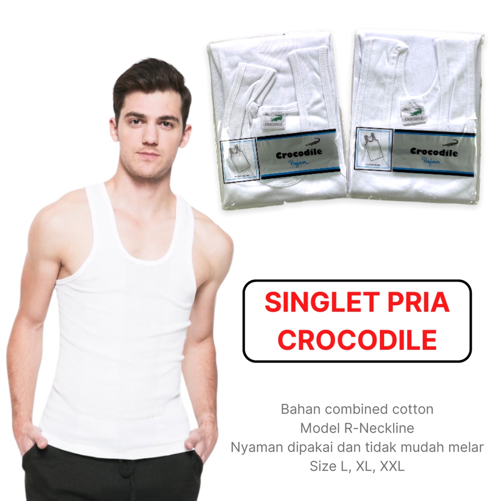 Jual Singlet Crocodile Pakaian Dalam Pria Dewasa Kaos Dalam Salur