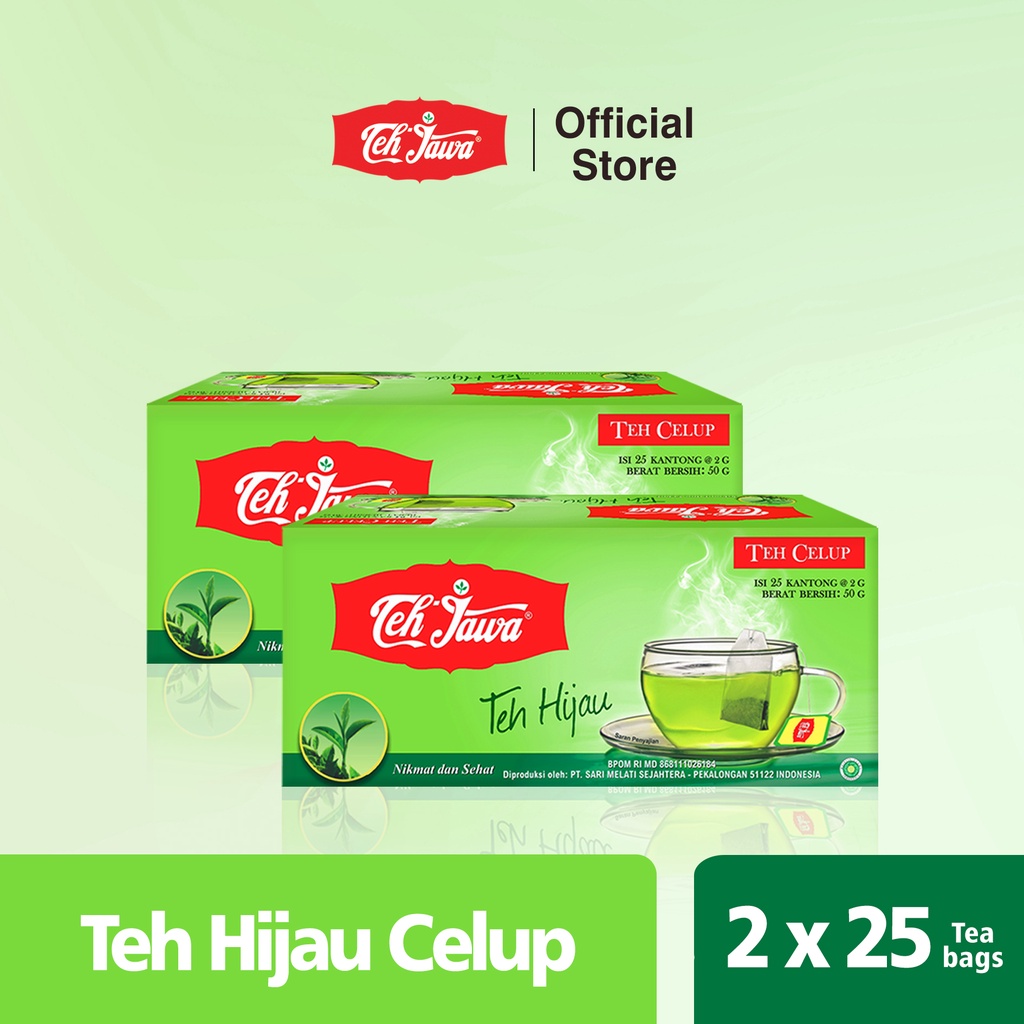 Jual Teh Jawa BKS Twinpack Green Tea Teh Hijau Celup Isi 25 Shopee