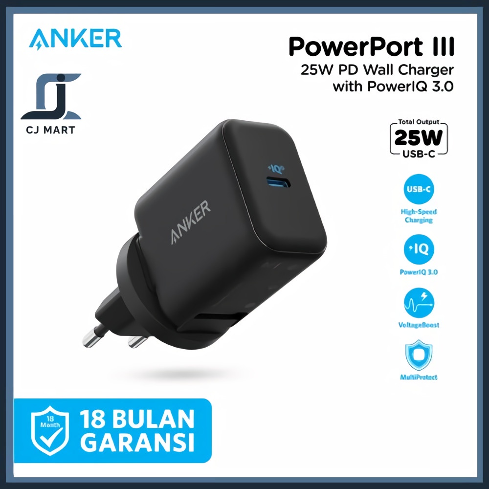 Jual Wall Charger Anker Powerport Iii W A Shopee Indonesia