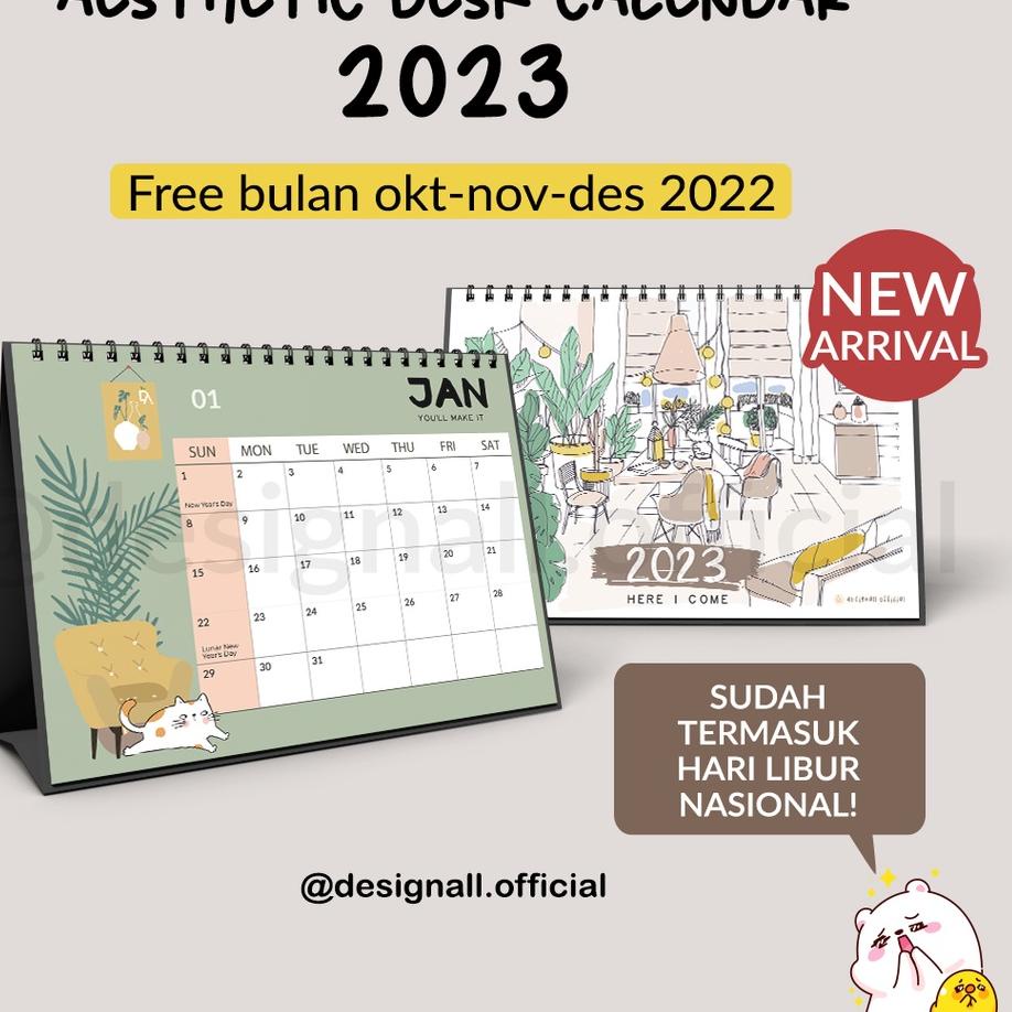 Jual Ati Designall Kalender Meja Kalender Duduk Aesthetic Tahun