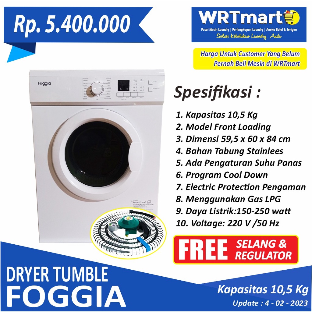 Jual Dryer Foggia Kg Dryer Mesin Pengering Pakaian Foggia Kg