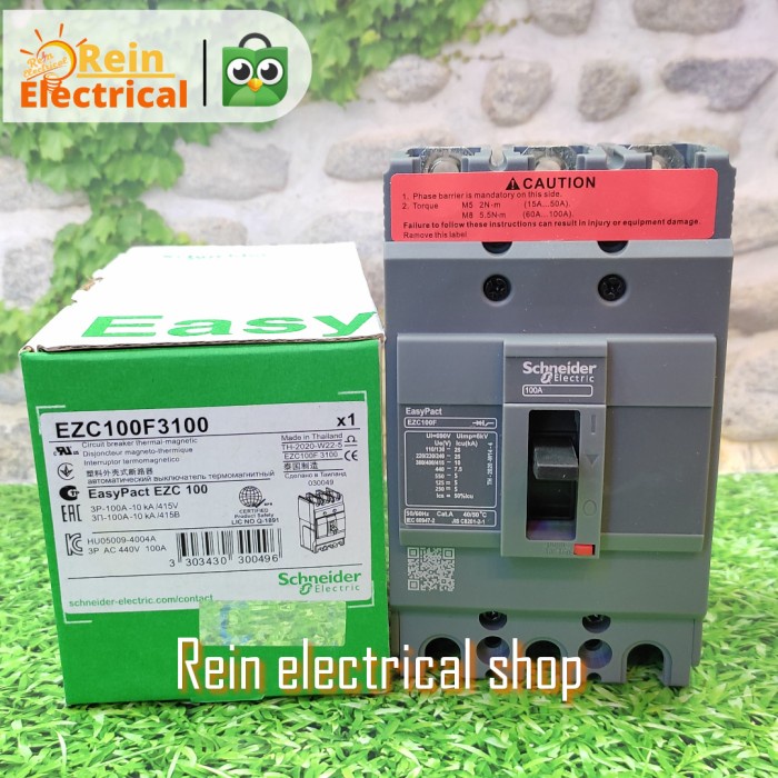 Jual MCCB NFB SCHNEIDER EZC100F 100A 3P Shopee Indonesia