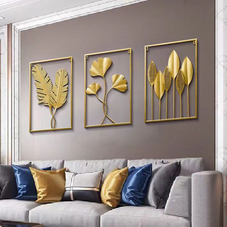 Jual WallDecor Hiasan Dinding Frame Metal Gold Daun Leaf Ginko