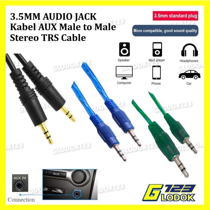 Jual Kabel Audio Jack AUX 3 5 MM Male To Male Handphone HP Stereo