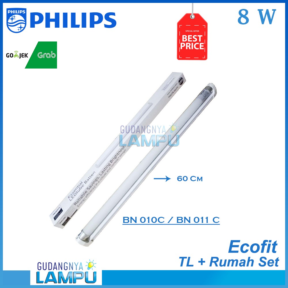 Jual LAMPU PHILIPS TL LED SET ECOFIT 8 WATT 8WATT 8W 8 W RUMAH LAMPU