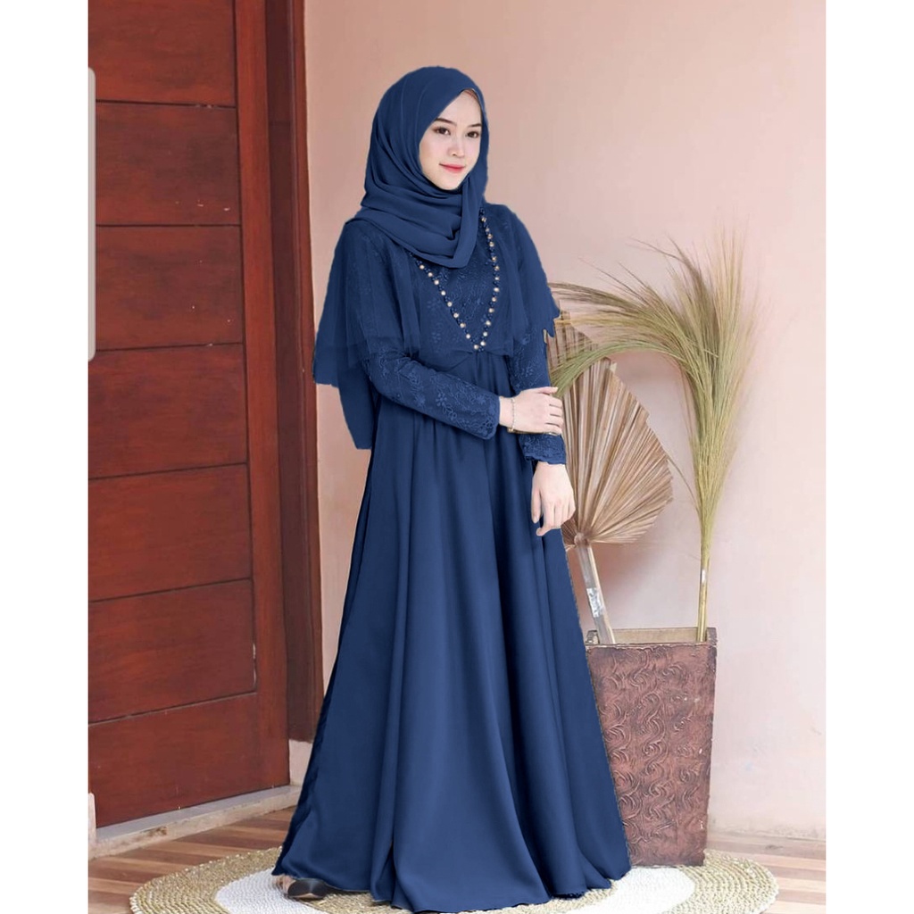 Jual Maxi Edeline Baju Gamis Brukat Tile Remaja Dewasa Seragam Pesta