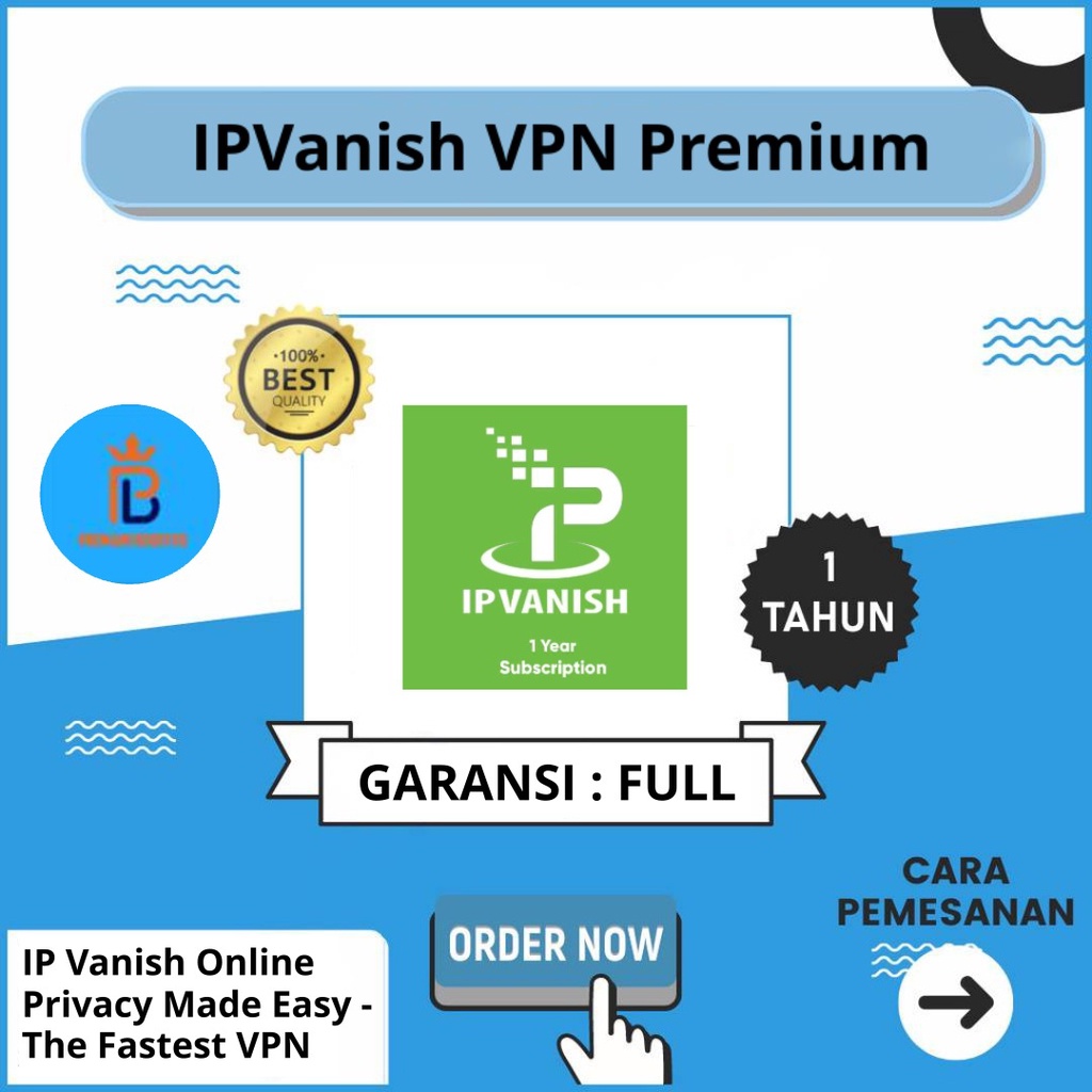 Jual IPVanish VPN Premium 1 Tahun Bergaransi IP Vanish Online Privacy