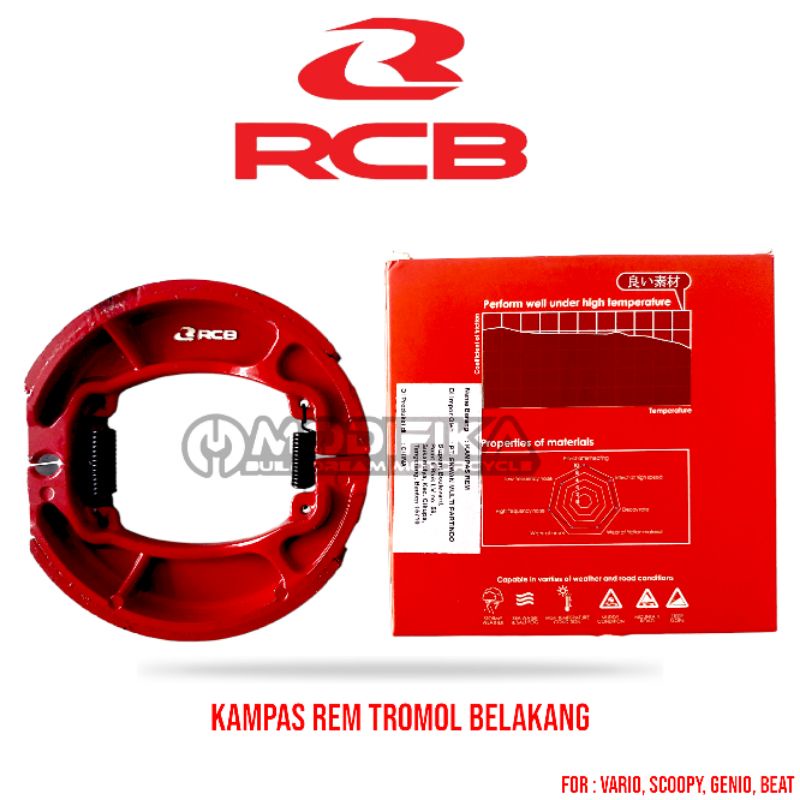 Jual KAMPAS REM TROMOL BELAKANG RCB CERAMIC GENIO BEAT SCOOPY SPACY