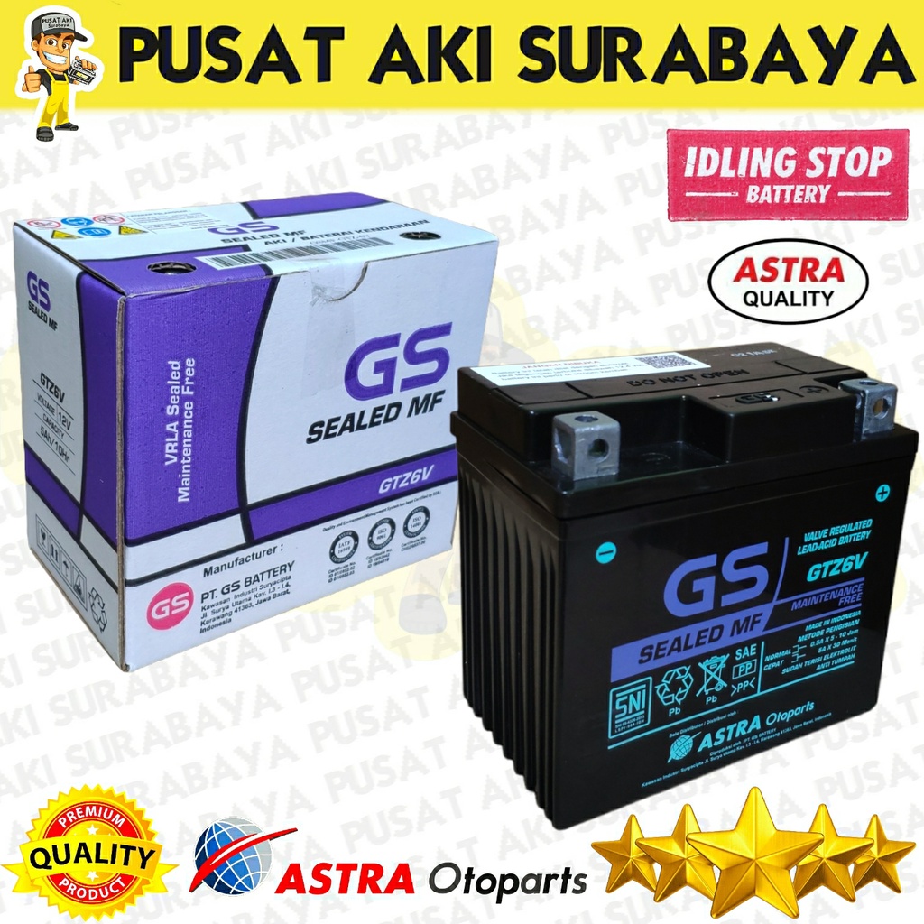 Jual Garansi Resmi Gs Astra Gtz V Original Accu Kering Mf Motor Nmax