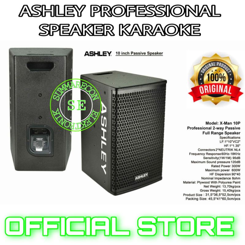 Jual Speaker Pasif 10 Inch Ashley Xman 10p Speaker Karaoke Passive 10