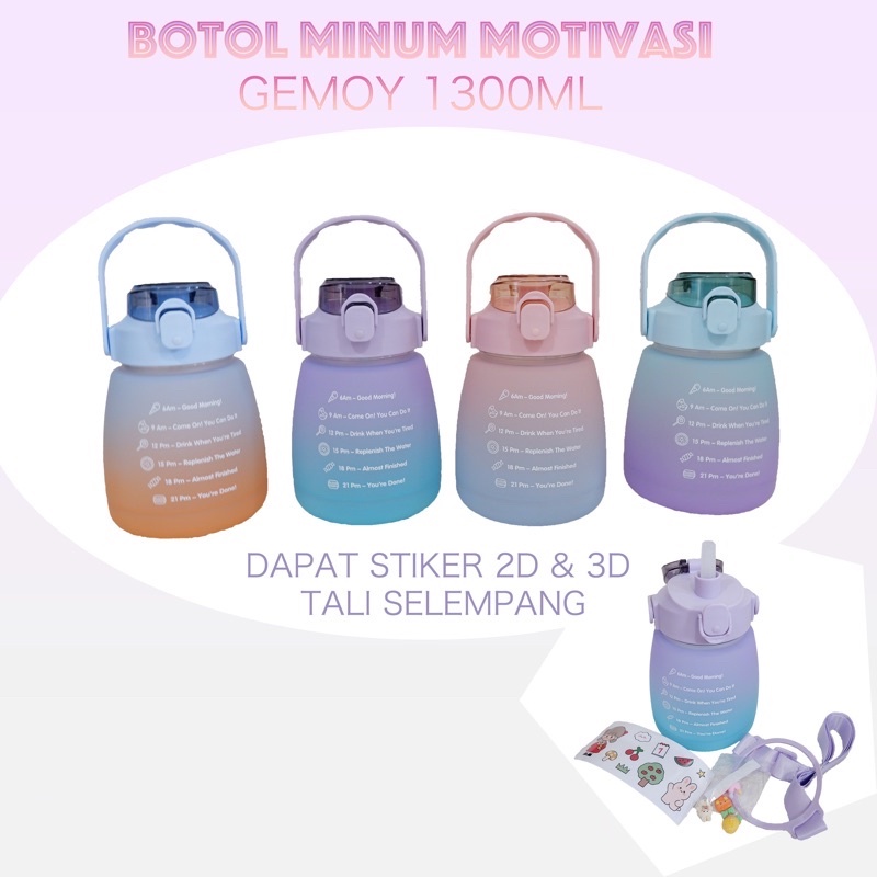 Jual Botol Minum Gemoy Gradasi Viral L Botol Gemoy Botol Motivasi