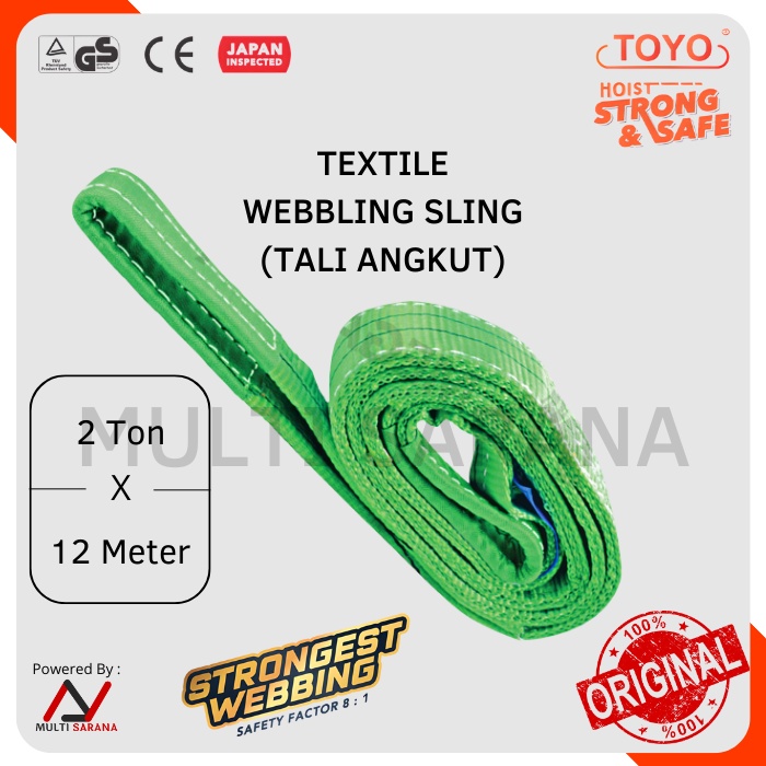 Jual Webbing Sling Belt Tali Angkat Toyo Ton X Meter Double Ply