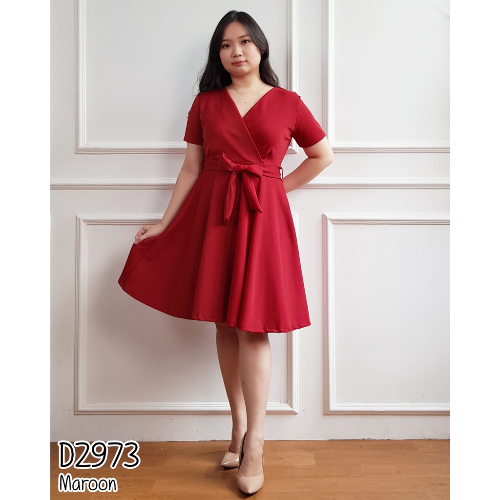 Jual Missol Dress Lebar Midi Polos Lengan Pendek Bisa Untuk Busui Dress