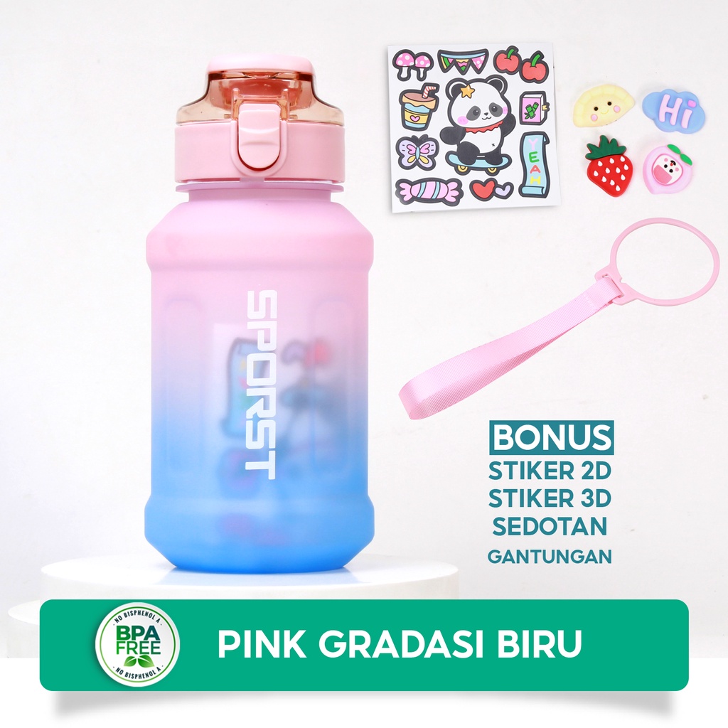 Jual Hongzhuo Botol Minum Gradasi Sports 600ML Free Stiker 2D 3D BPA